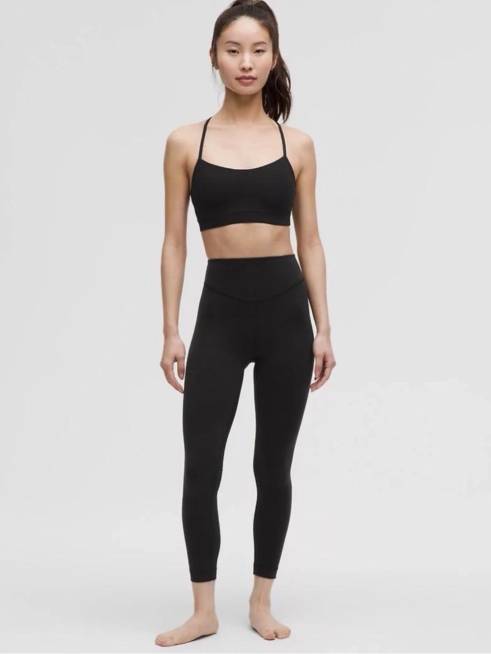 Lululemon Flow Y Bra Nulu Black Light Support A-C Cup Size 12